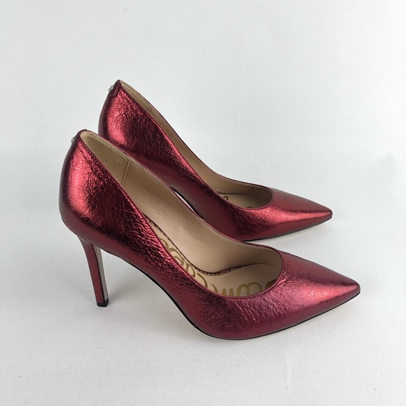Sam Edelman Red Hazel Pointed Pumps Heels Shoes Stilettos Holiday Size 6 - Picture 2 of 8